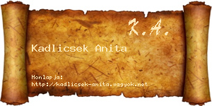 Kadlicsek Anita névjegykártya