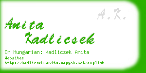 anita kadlicsek business card